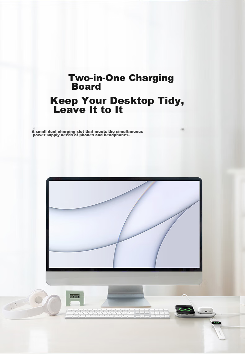 BELKIN Apple Wireless Charger, Qi2 Certified Magnetic Fast Charging, IPhone 15W Quick Charge, Compatible with MagSafe Rapid Charging, Panel-Style Two-In WIZ028 White 8