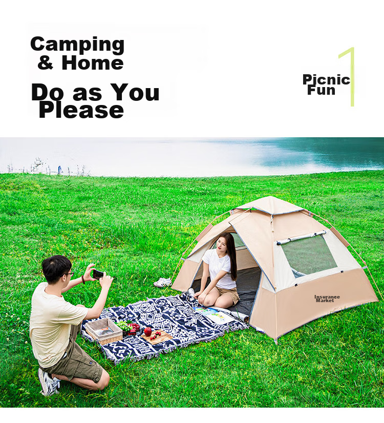 TAN XIAN ZHE Fully Automatic Sun Protection Tent, Outdoor Camping No-Setup Tent, Family Outing Camping Tent 13