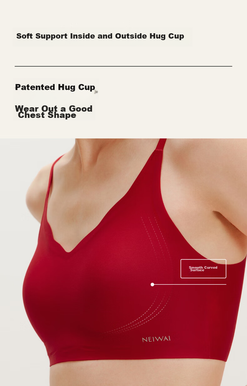 NEIWAI Red Box | Hug Cup Soft Support Bra And Panties Set, Wireless Underwear for Women, Zodiac Year New Year Gift Box 5