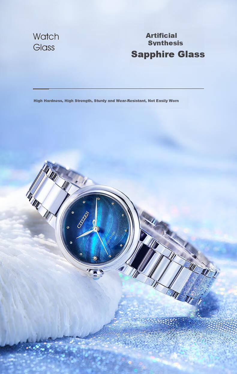 CITIZEN Watch for Women, Japanese And Korean Style, Starry Sky L Eco-Drive, Mother-Of Steel Strap, Fashionable Gift for Girlfriend, EM0912-84Y 7