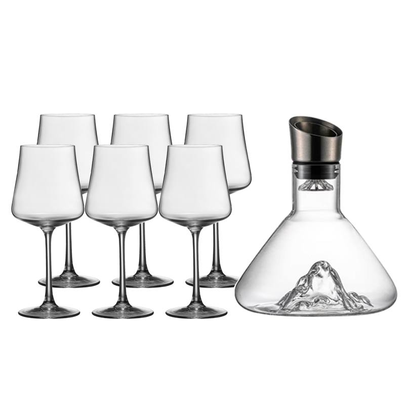 CRISTALGLASS Crystal Glass Red Wine Decanter Set Home Use Large-Belly High Foot Wine Glass Premium Wine Accessories