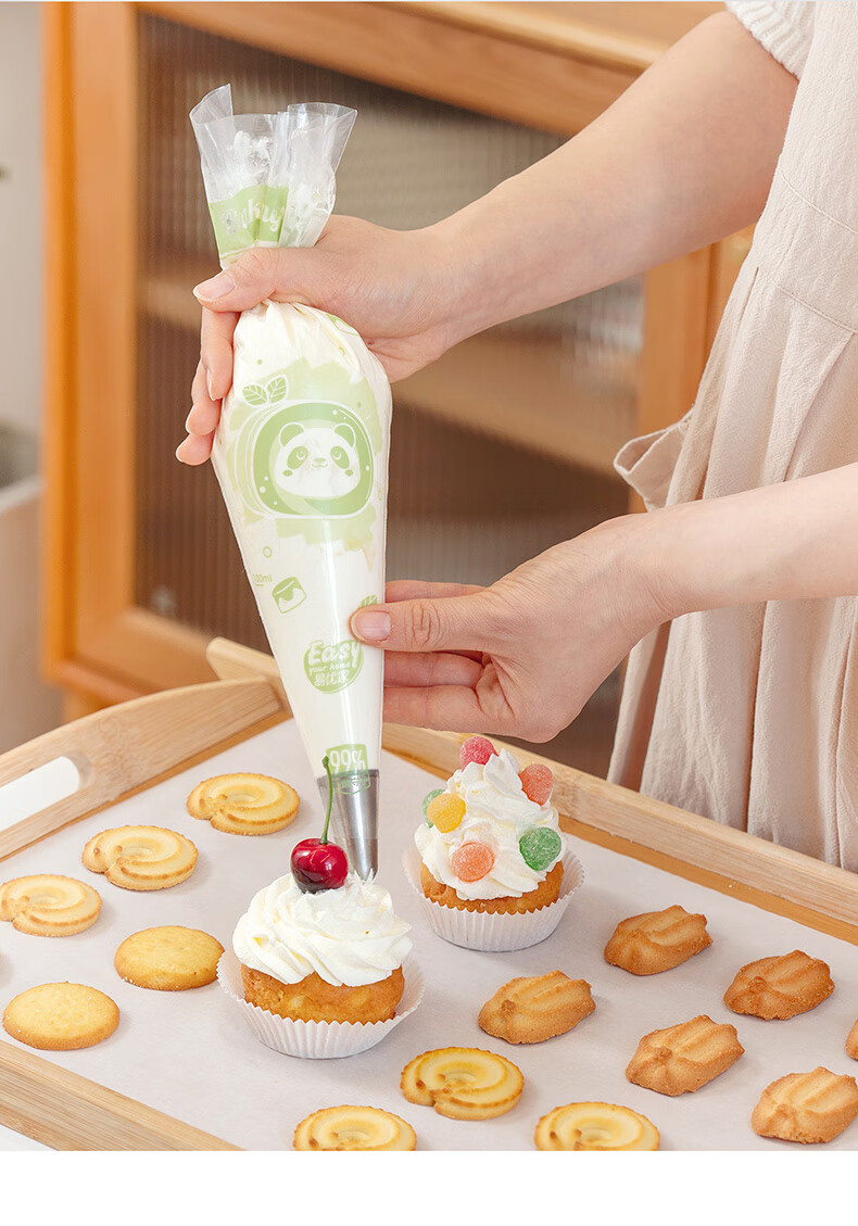 Easy Your Home Antibacterial Piping Bags for Baby Food, Infant Puffs, Cake, Cream Squeezing, Baking Tools with Piping Tips 1