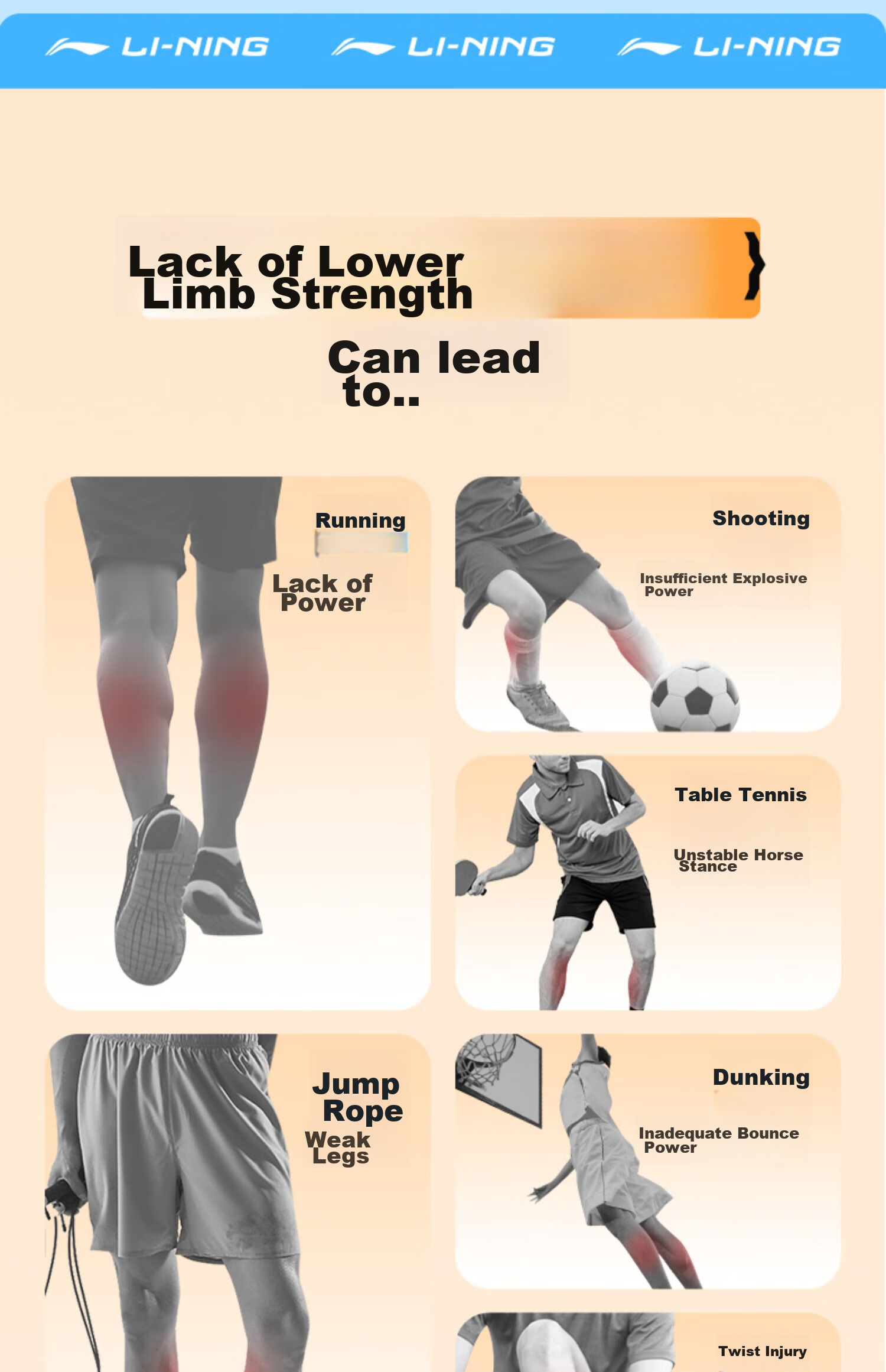 Li-Ning Elastic Resistance Band Fitness Leg Stretching Yoga Equipment, Hip And Buttocks 15 Lbs 5