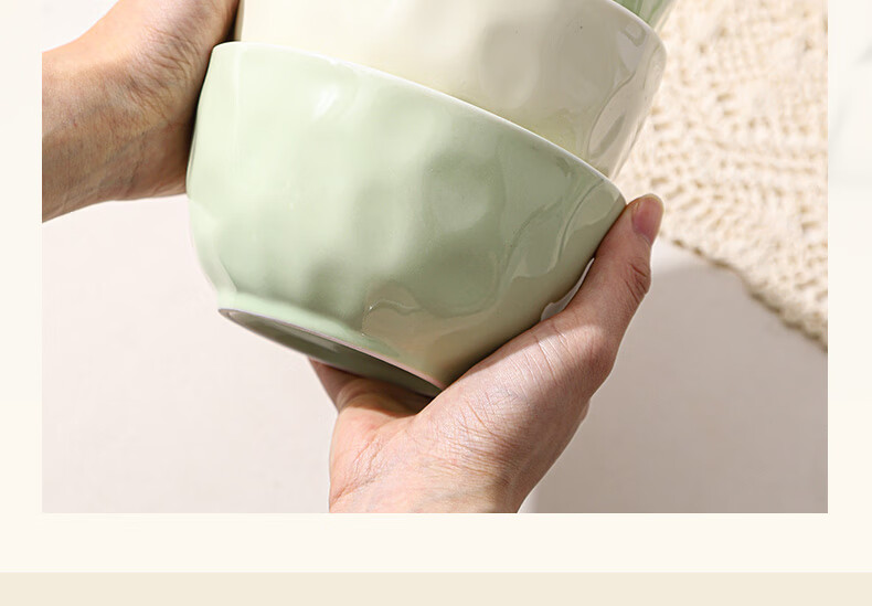 CERAMICS Cream-Colored Ceramic Noodle Bowls, Large Soup Bowls for Home Use, High-Quality Noodle Bowls, Instant Noodle Bowls, 6 Inches, Set of 2 9