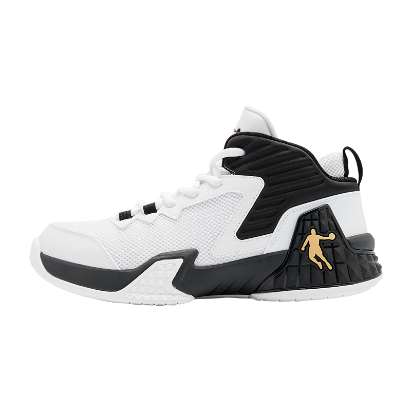 QIAODAN Men's Basketball Shoes, Shock-Absorbing, Wear-Resistant, Breathable Mesh Upper, Low-Top Student Sports Sneakers for Summer