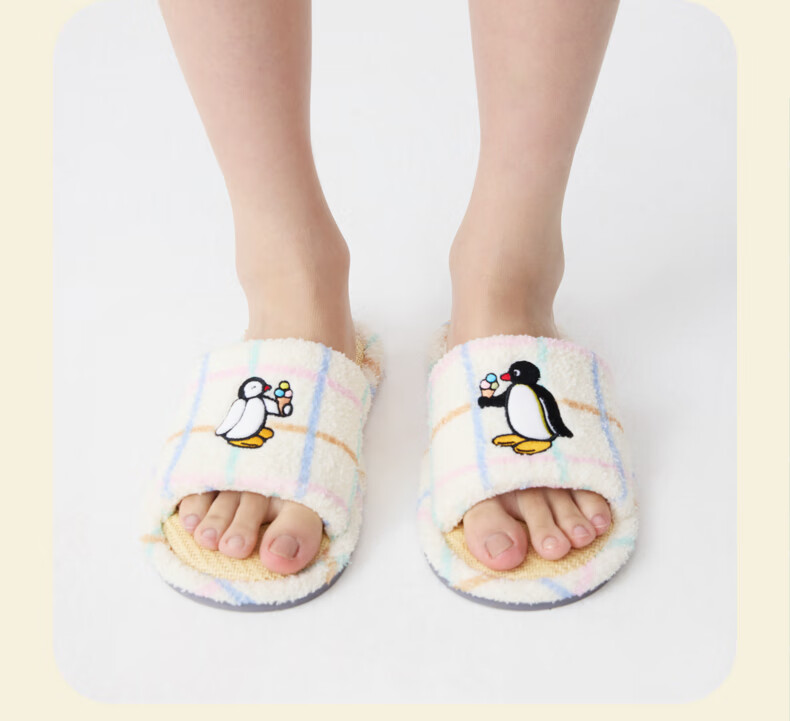 TBH Pingu Series Indoor Home Slippers for Men And Women, Suitable for Outdoor Wear, Summer Sandals, Crayon Pattern, Size 42-43 8