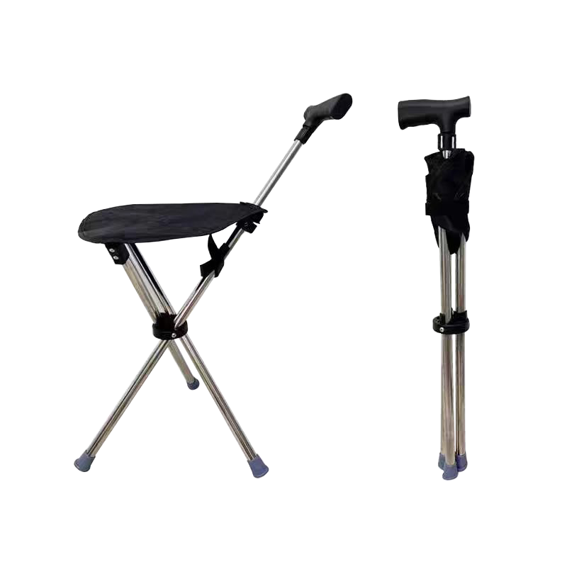 Miaomei Outdoor Queueing Cane Chair High-Speed Rail Portable Folding Hiking Stick Dual-Use Seat for Elderly