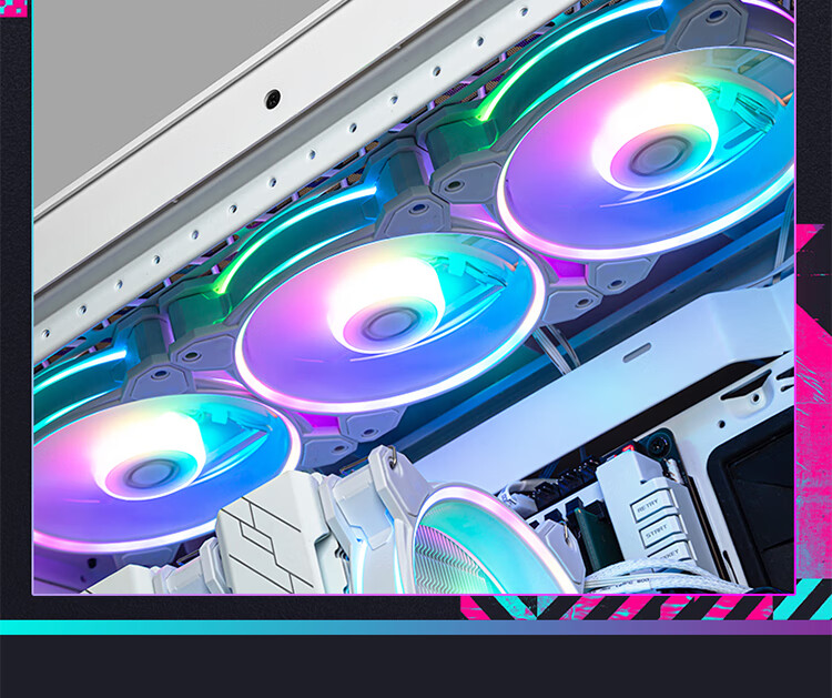 CoolerMaster MasterFan MF140 HALO 2nd Generation White ARGB Case Fan, Balanced Fan Design, Dual ARGB Lighting Effects, Sound-Absorbing And Noise-Reducing 2