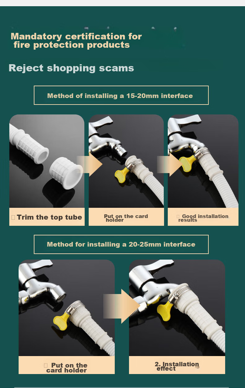 Gelinglan Semi-Automatic Washing Machine Inlet Hose Extension, Corrugated Pipe for Tap Water, Household Faucet Outlet Extension Hose, Flexible Pipe for Air Conditioner Drainage, Universal 2 Meters GSG-2 10