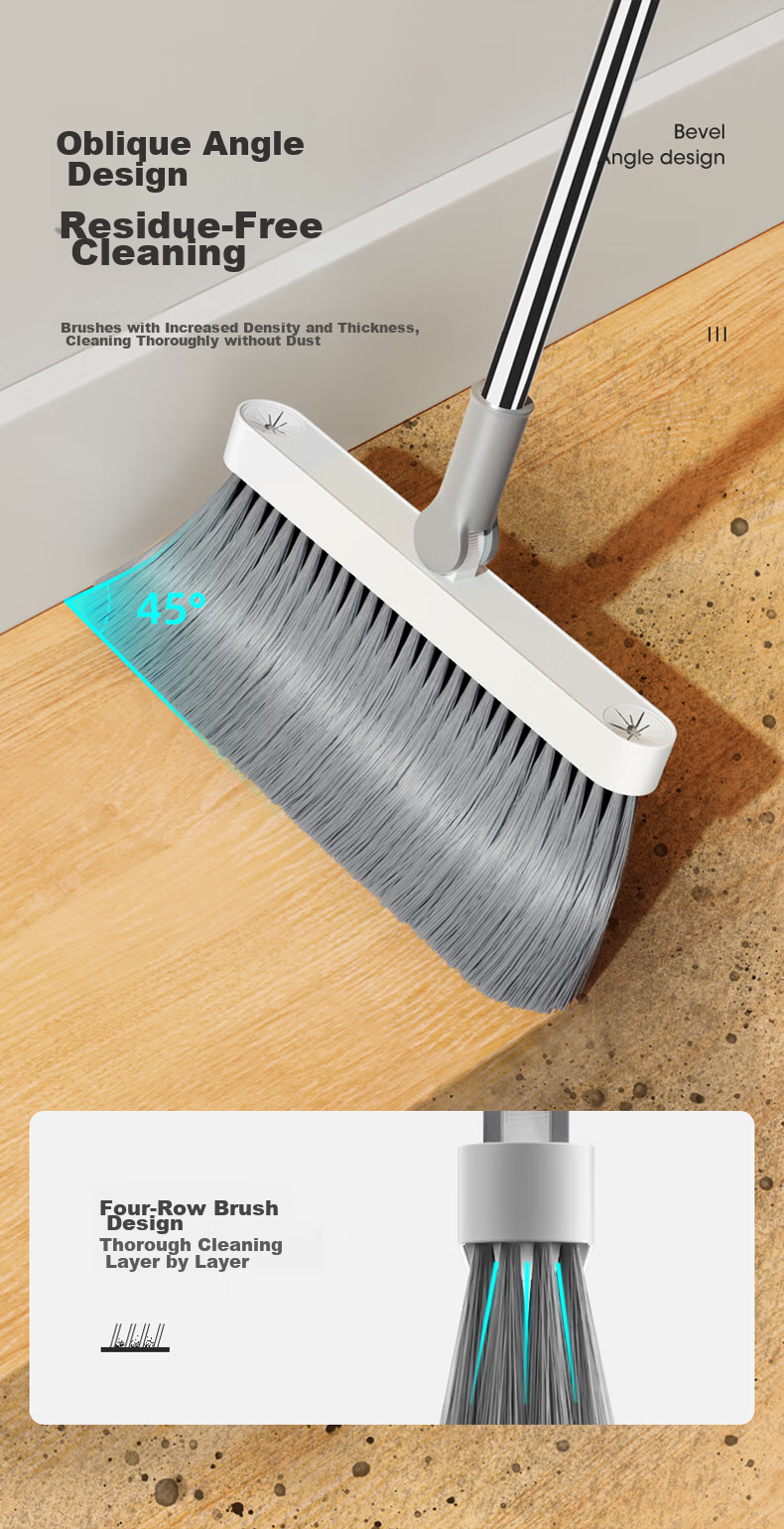 MARYYA Broom Set with Dustpan, Foldable for Home Use, Windproof Comb-Shaped Broom 2