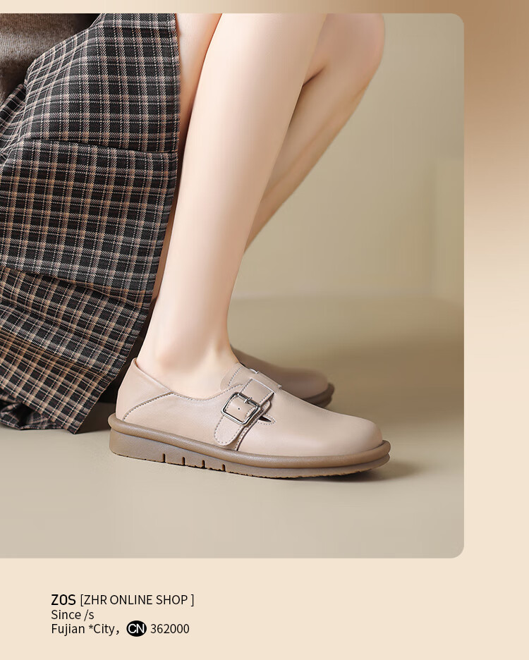 ZHR Women's Versatile Comfortable Soft-Soled Birkenstock-Style Shoes, Genuine Leather Simple Two-Way Wearable Women's Shoes, BT69, Beige, Size 35 16