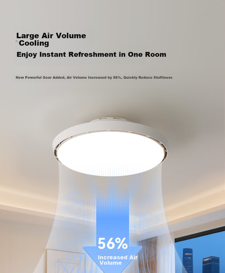 HSOS AI Voice-Controlled Smart Invisible Fan Light for Bedroom And Dining Room, Ceiling-Mounted Quiet Variable-Speed Electric Fan Pendant Light 17