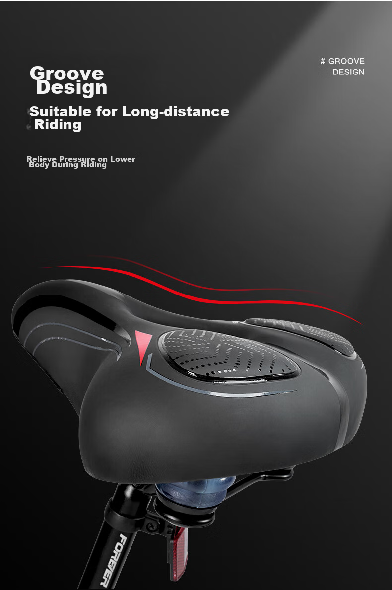 FOREVER Bicycle Mountain Bike Soft Seat Cushion Universal Comfortable Silicone Saddle, Black And Blue Silicone Seat Pad 17