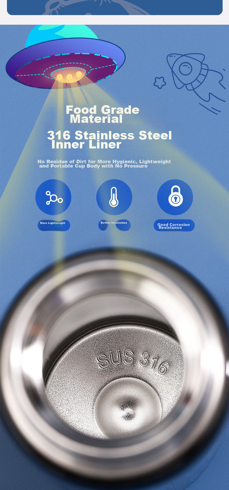 Disney Children's Insulated Cup, Elementary School Student Straw Water Bottle, Boys' 316 Stainless Steel Kindergarten Dual-Use Water Bottle 2