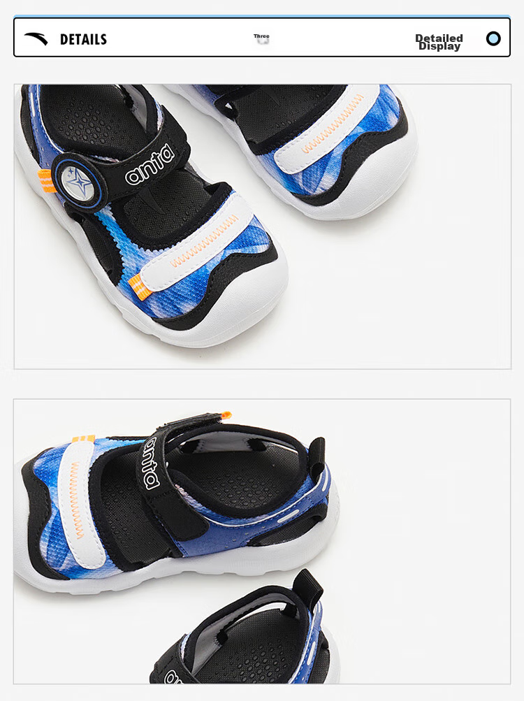 Anta Kids Boys Infant 2026 Summer Breathable Lightweight Octopus Beach Sandals A12620035 19
