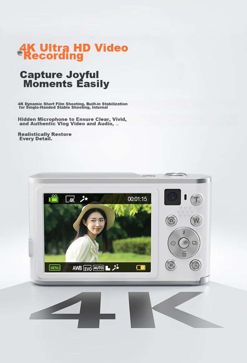 CAIZU Dual-Lens 64MP Digital Camera with Selfie And Card Slots for Students, Uploadable to Phones, Upgraded Alternative to Z3 Ccd Camera, Birthday Gift for Boys And Girls 5
