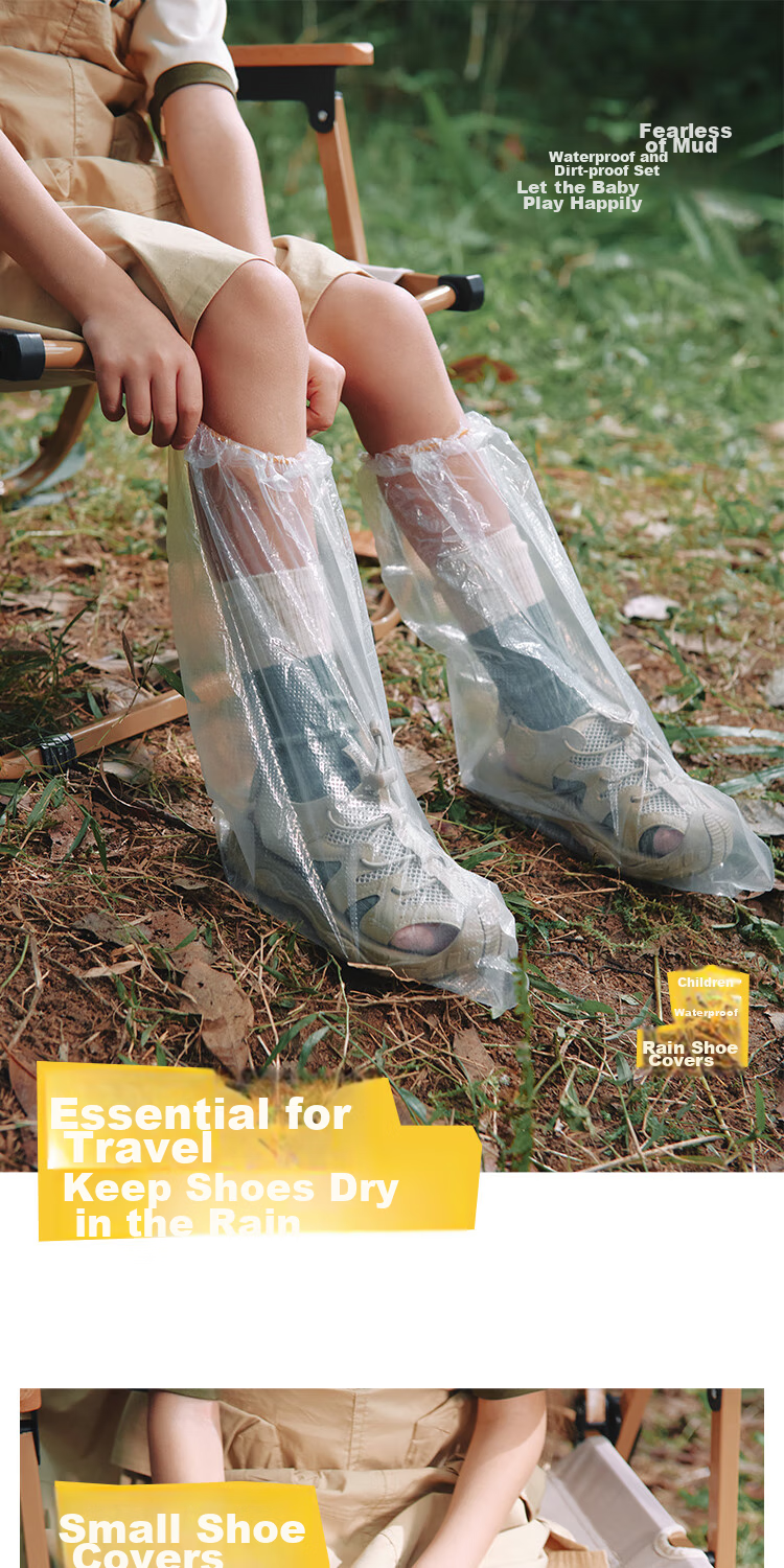 Lemonkid Disposable Rain Shoe Covers, Waterproof, Thickened for Adults, Rainproof Foot Covers for Students And Children, Long Rain Boots, Adult Size 5-Pack 1