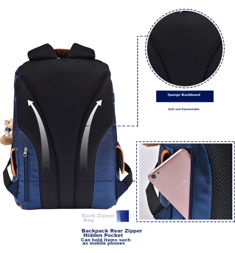 OXFORD Oxford University Backpack for Elementary School Boys, Back-To Gift for Children, Large Opening Lightweight Casual Double Shoulder Bag for Grades 4-6, Fashionable British Style X419-1 (Dark Blue) 8