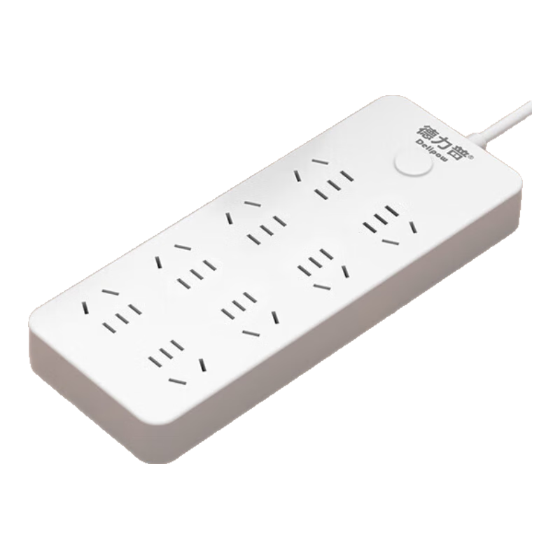 Delipow New National Standard Socket, 8-Outlet Master Control with Child Protection Door, 1.8m Cord Length Power Strip for Home Office Dormitory, Student Electric Shock Preventio