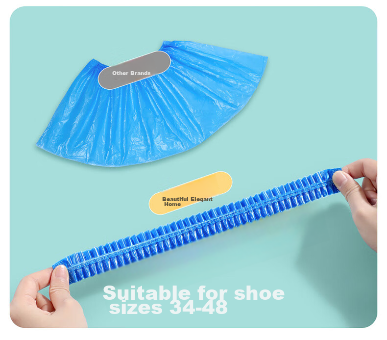 MARYYA Disposable Shoe Covers, Thickened, 100 Pieces, Large Size, Reusable, for Home And Computer Room Use, Waterproof And Dustproof Foot Covers 5