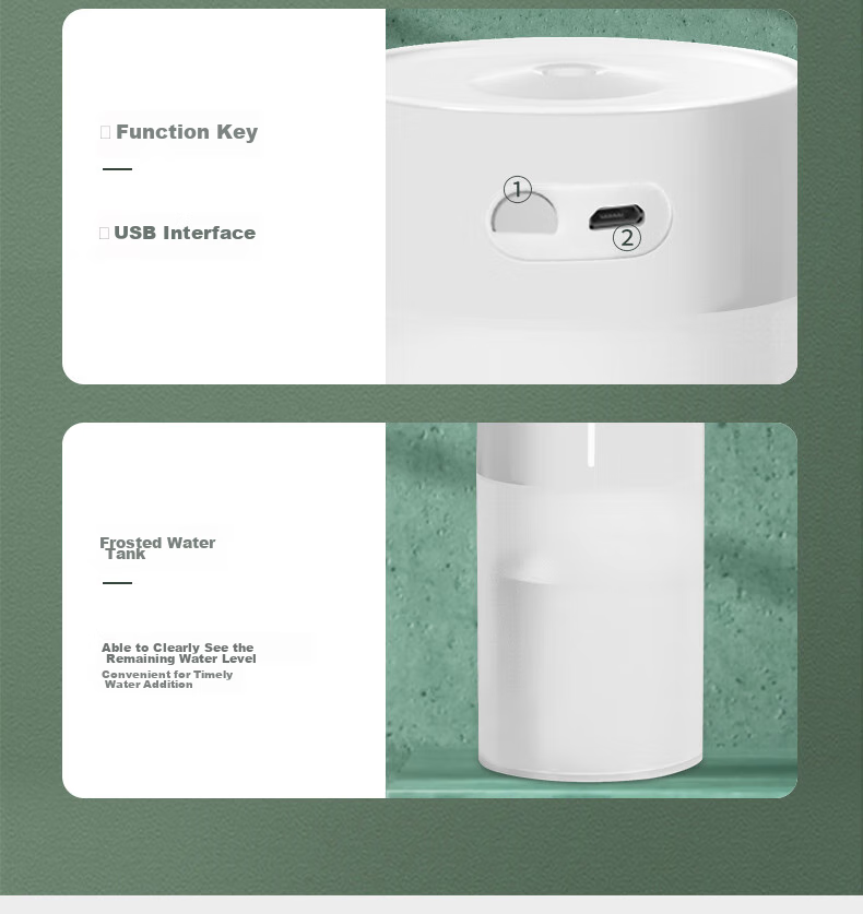 Kelleia Humidifier Mini Portable Creative Humidifier for Home, Car, Desk, Office, Bedroom, Dormitory Pink 17