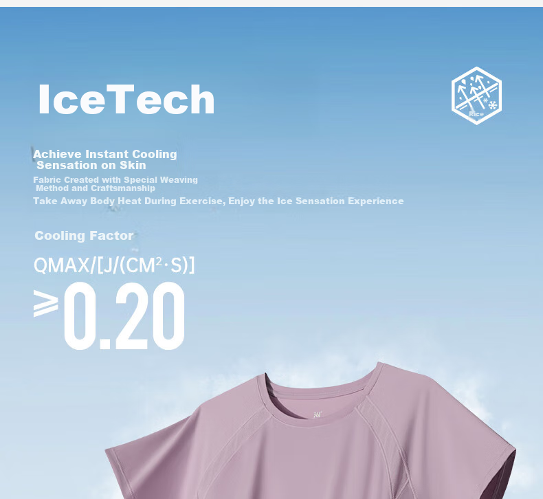 361° Women's Short-Sleeve Summer Clothing, New Cool-Feeling T-Shirt, Sun Protection Shirt, Ice Silk Sports Running Top, 662524116-7 7