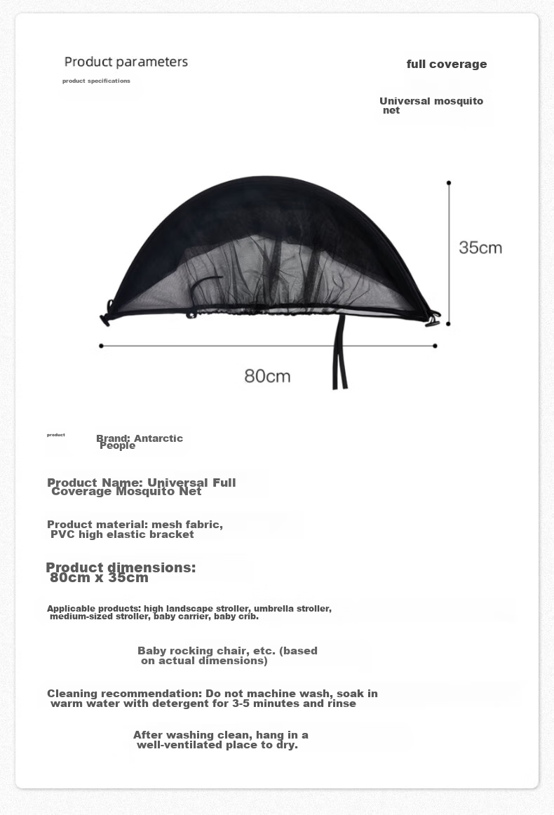 Nanjiren Baby Stroller Mosquito Net, Full Coverage Universal Enlarged Baby Anti-Mosquito Cover, Children's Mesh Sunshade, Small Stroller Anti-Mosquito Net 4