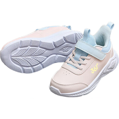 361° Children's Shoes, Kids' Sports Shoes, Winter 2025, for Boys And Girls Aged 3-14, Leather School Running Shoes, Pink, Size 32