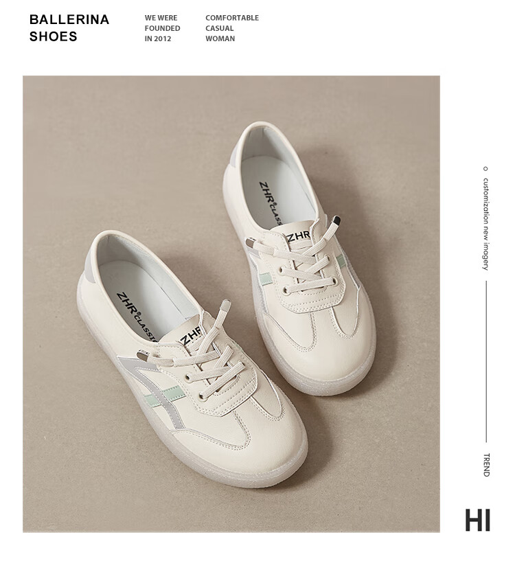 ZHR Casual Shoes, Lightweight And Breathable, Spring And Autumn Flat White Sneakers, Trendy Retro Training Shoes for Women, A67P, White And Blue, Size 37 18