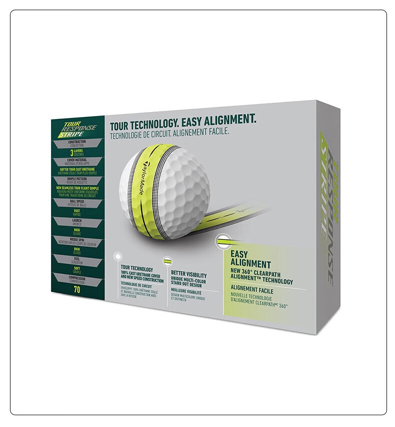 Taylormade Golf Three-Layer Balls, Long-Range, 2025 New Tour Response Blue Tire Balls, 12 Pieces 9