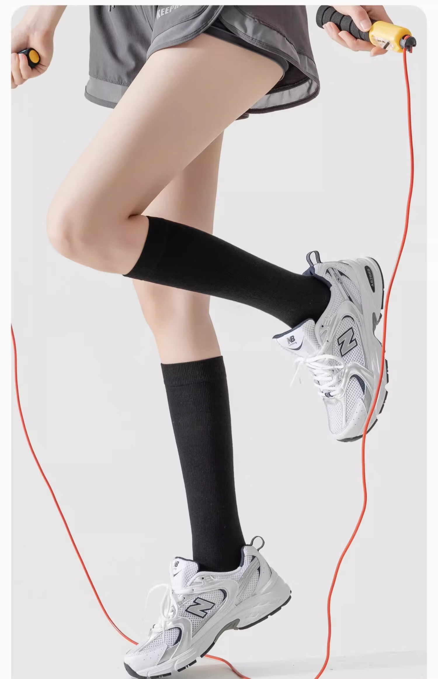 Shiwaji High-Pressure Calf Socks for Women, Spring And Summer Strong Compression JK Socks, Over-Knee Socks, Spring And Autumn Black Thigh-High Socks 32