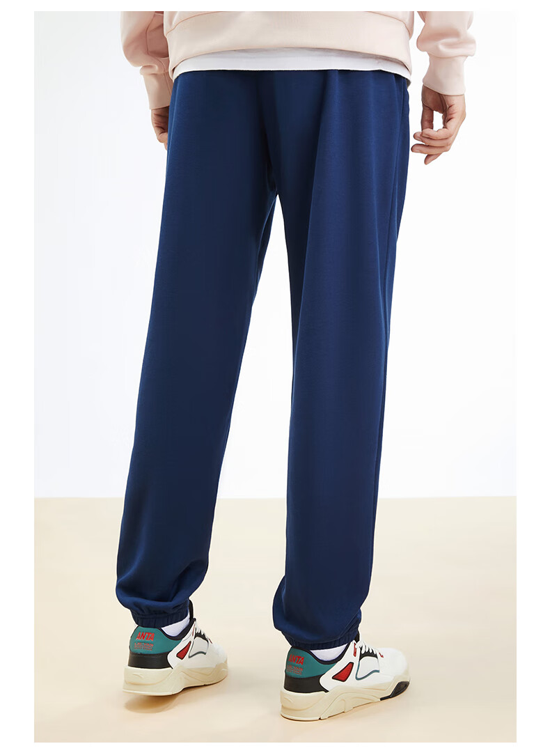 Anta Fleece-Lined Men's Straight-Leg Sweatpants Knitted Outdoor Running Warm Casual Pants for Men 66