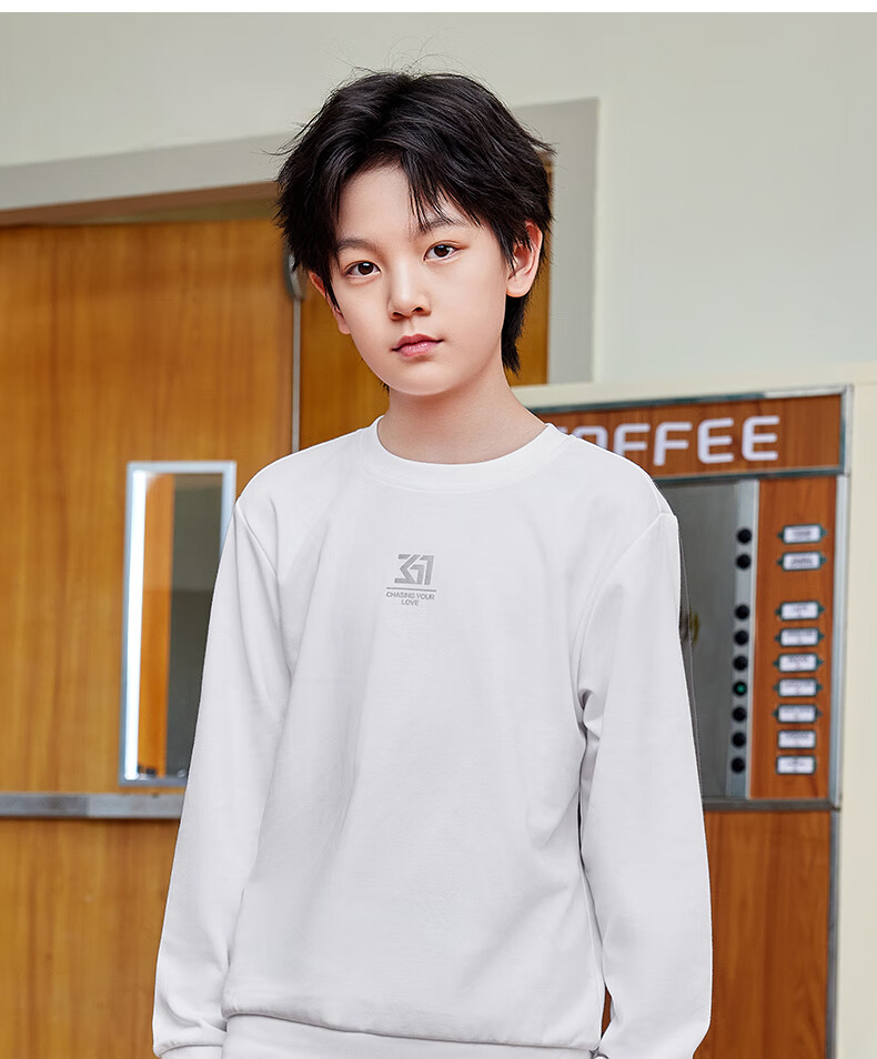 361° Children's Sweatshirt, Spring And Autumn, Boys And Girls 3-14 Years Old, Versatile School Sports Pullover Hoodie, Black, Size 170 8