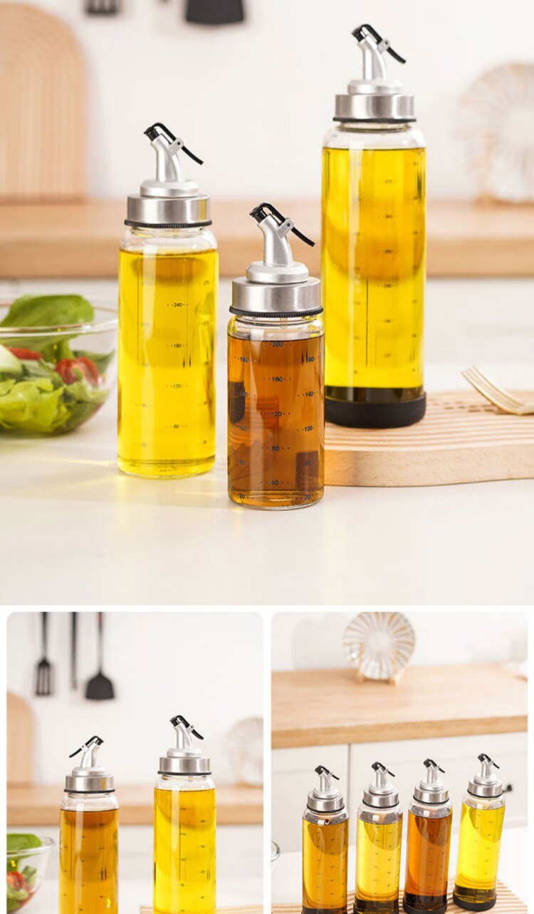Jingmao Glass Oil Dispenser Automatic Open-Close Leak-Proof Large Capacity Soy Sauce and Sesame Oil Bottle for Home Use 12