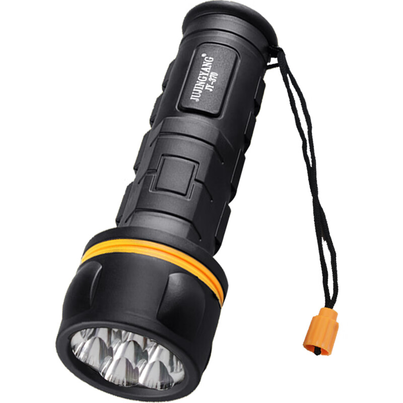 Jujingyang Vintage LED Flashlight with 2 D Batteries, 7-LED Floodlight for Home, Outdoor, Elderly, Students, Emergency Lighting