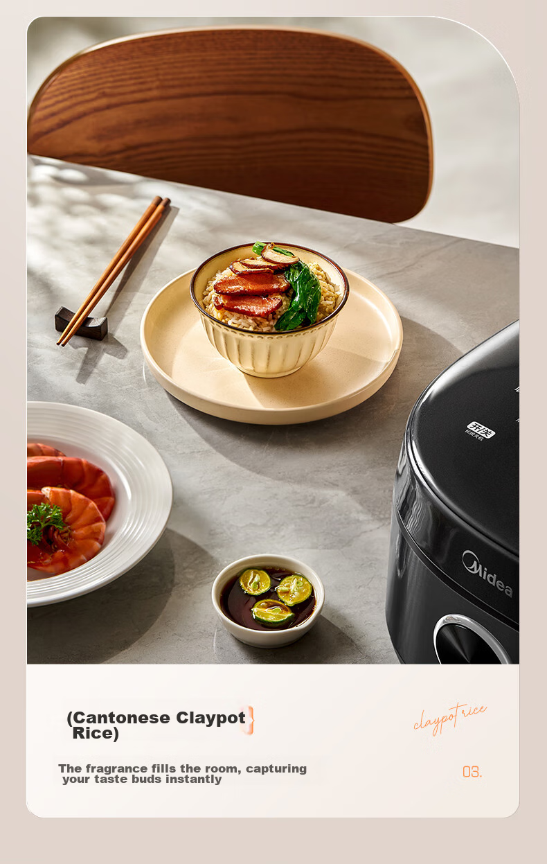 Midea 4L Rice Cooker with IH Heating And Iron Inner Pot, Ten Functions, Specialized Power-On Key, One-Button Easy Power Off MB-CFB4099H [ZMD Peace of Mind Series] 10