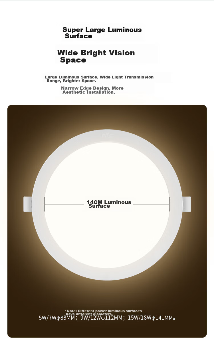 NVC LED Downlight, for Living Room And Hallway, Recessed Ceiling Light, Commercial High-Power, Energy Efficiency Class II, 12W PC Paint White, Pure White 2