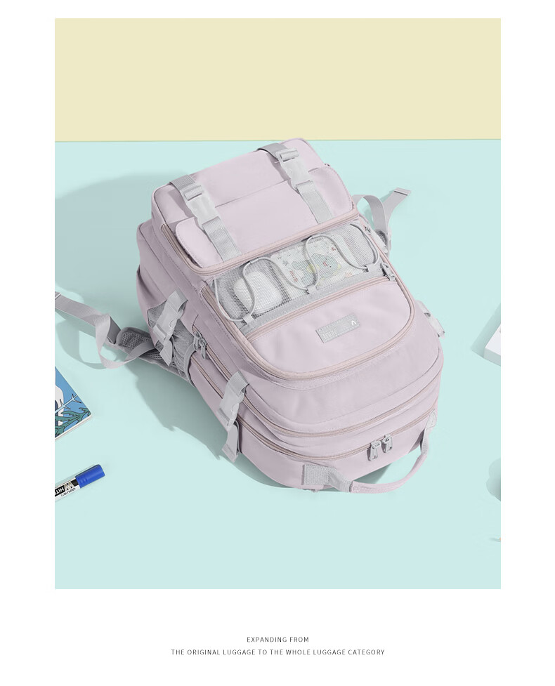 V.NINE Middle And High School Student Backpack for Boys And Girls, Large Capacity Pain Bag for Grades 4-6 Students, 14/15-Inch Laptop Bag 15