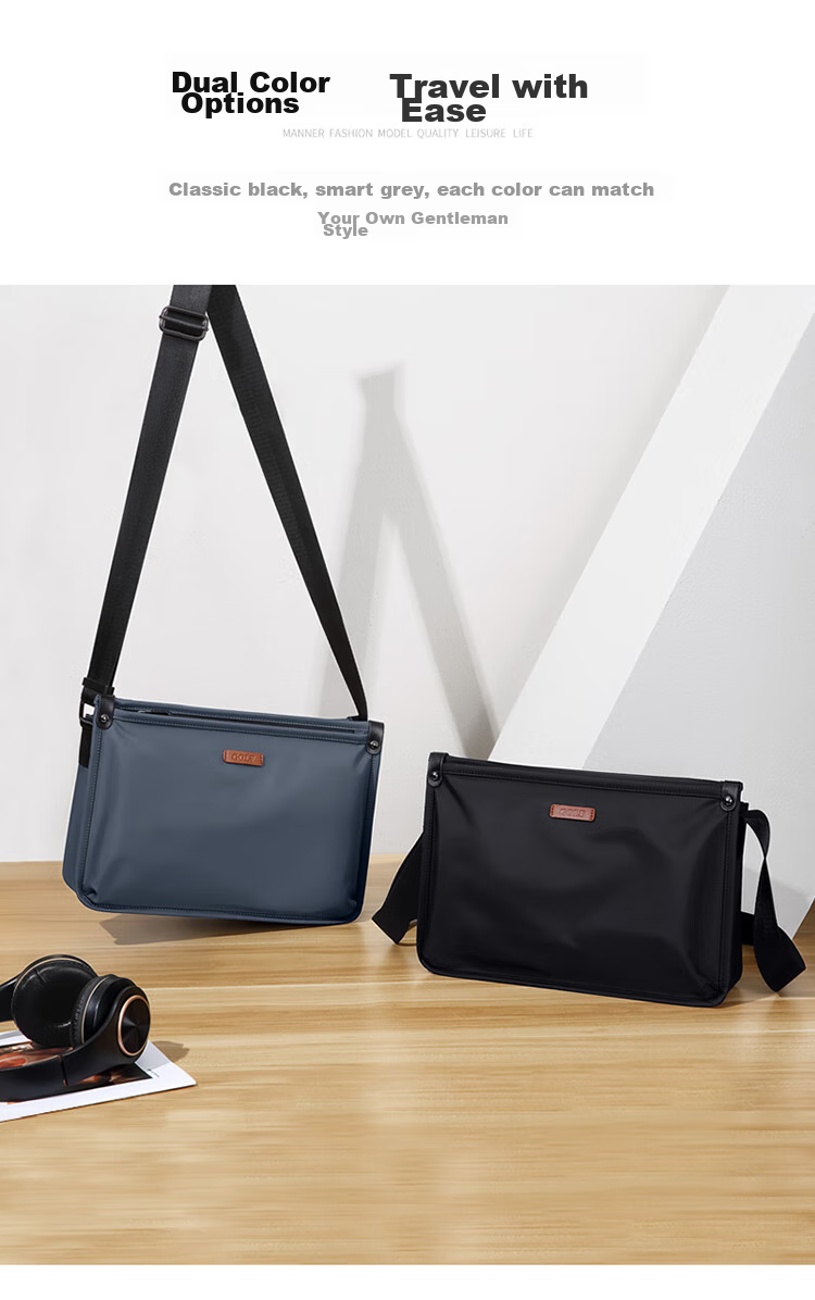 GOLF Shoulder Bag for Men, Large Capacity Crossbody Bag, Business Casual Water-Resistant Lightweight Phone Bag, Trendy IPad Messenger Bag, Fashionable Men's Satchel 5I797463J Black 3