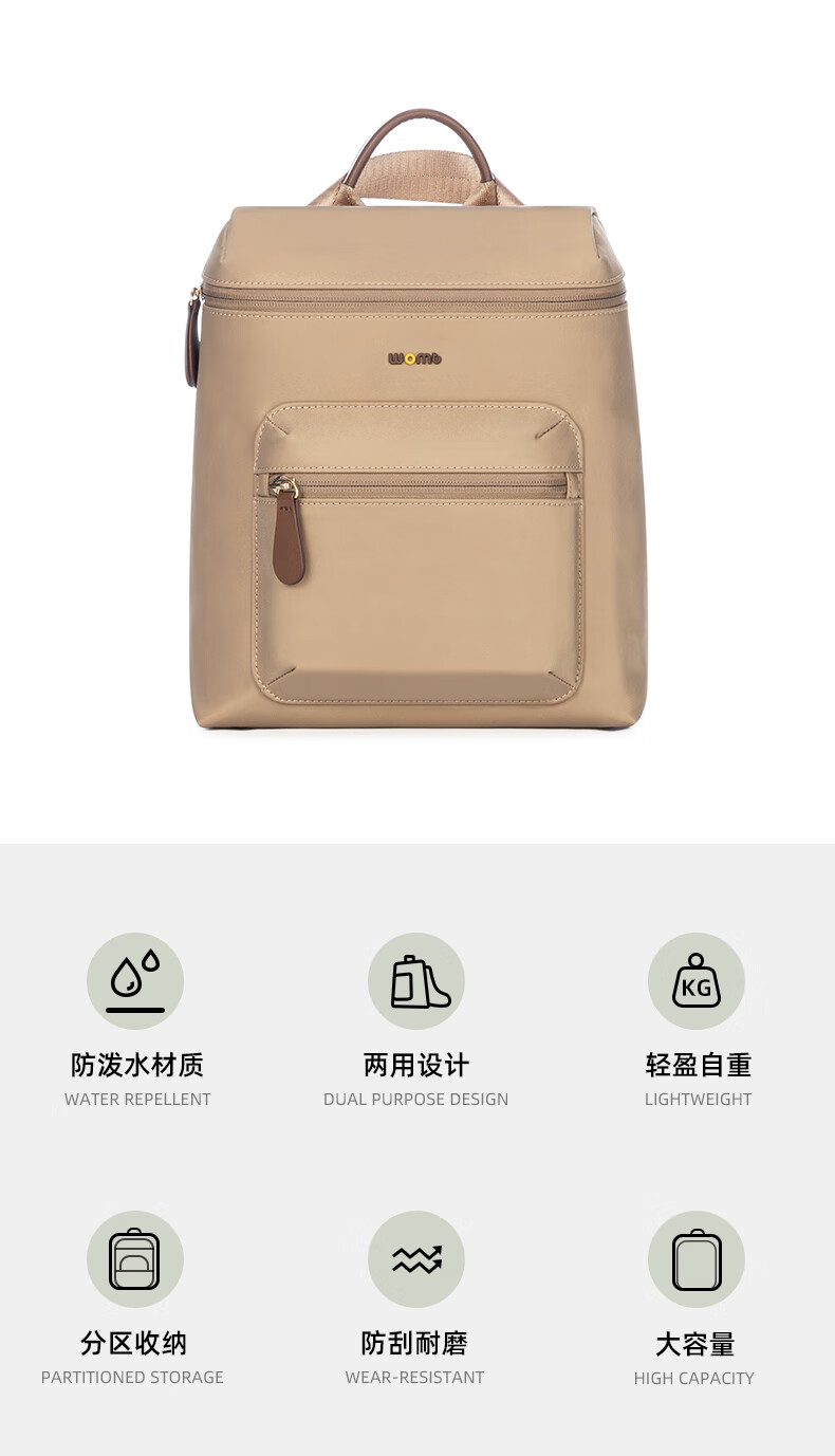 WOMT Women's Backpack, Lightweight And Fashionable Handbag, Casual Travel And Shopping Bag, Water-Resistant Small Schoolbag 1