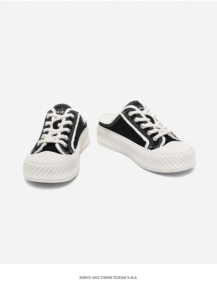 Dickies Slip-On Couple Canvas Shoes, Women's Casual Shoes, Flat Shoes, Lazy Half Slippers, Beige, Size 36 7