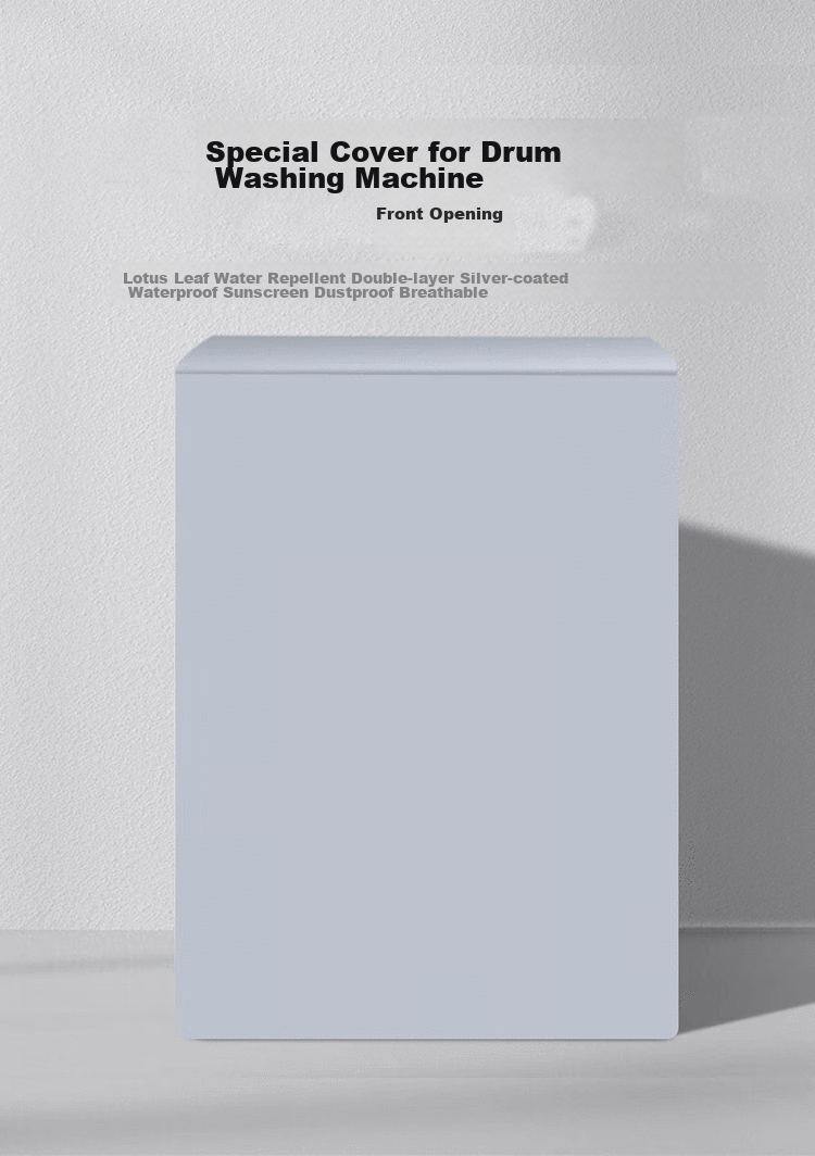 Qijiaoban Washing Machine Cover, Universal Waterproof Sunproof Dustproof Silver-Coated Cover for Fully Automatic Washers, Compatible with Multiple Brands of 7-12kg Washing Machines 1