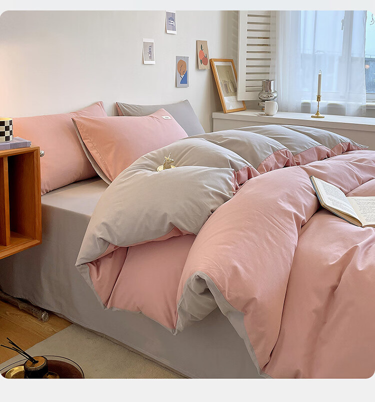 Wuyinliangpin 100% Pure Cotton Duvet Cover, All-Cotton Single Bed Quilt for Student Dormitory, Single Piece Bedding, 150*200cm 3