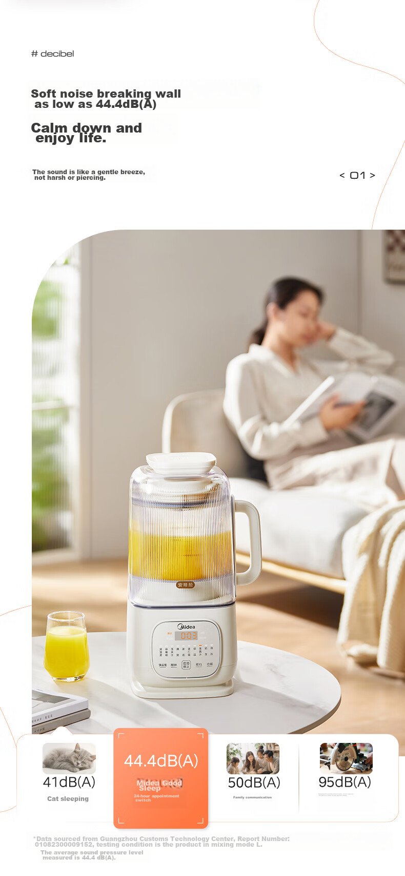 Midea Quiet Low-Noise Blender with Sleep Mode, 1.75L Large Capacity Home Use Soy Milk Maker, Fully Automatic Multi-Functional, Lightweight Cup Juicer Food Processor, SF78 with Subsidy 6