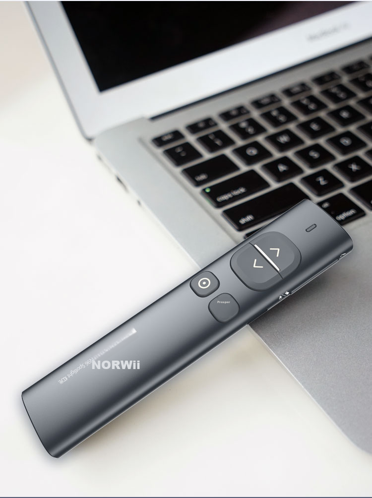 NORWII N96s Dual Laser Page-Turning Pen for Teachers, LCD LED Wireless Presenter, Digital Laser, Fly Mouse PPT Rechargeable Projector with 32GB USB Drive, Red Light 19