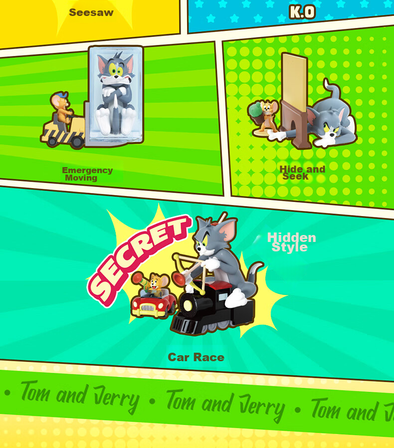 52TOYS TOM&JERRY Cat And Mouse Battle Blind Box Toy Set, 8 Pieces in Total, National Day Gift 25