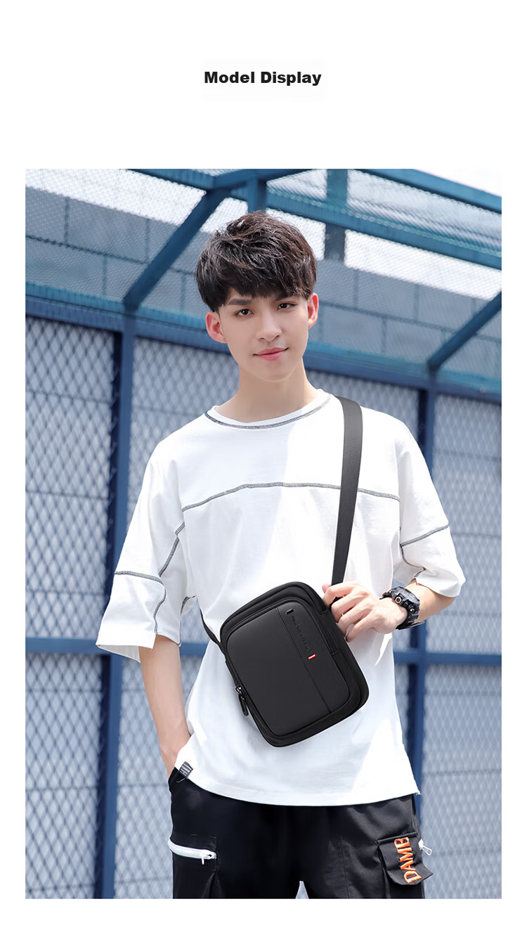 GOLF Shoulder Bag, Men's Casual Crossbody Bag, Large Capacity Lightweight Phone Bag, Versatile Small Backpack for Men And Women, Water-Resistant Trendy Hanging Bag, Sports Bag, 5I796334J, Misty Black 17
