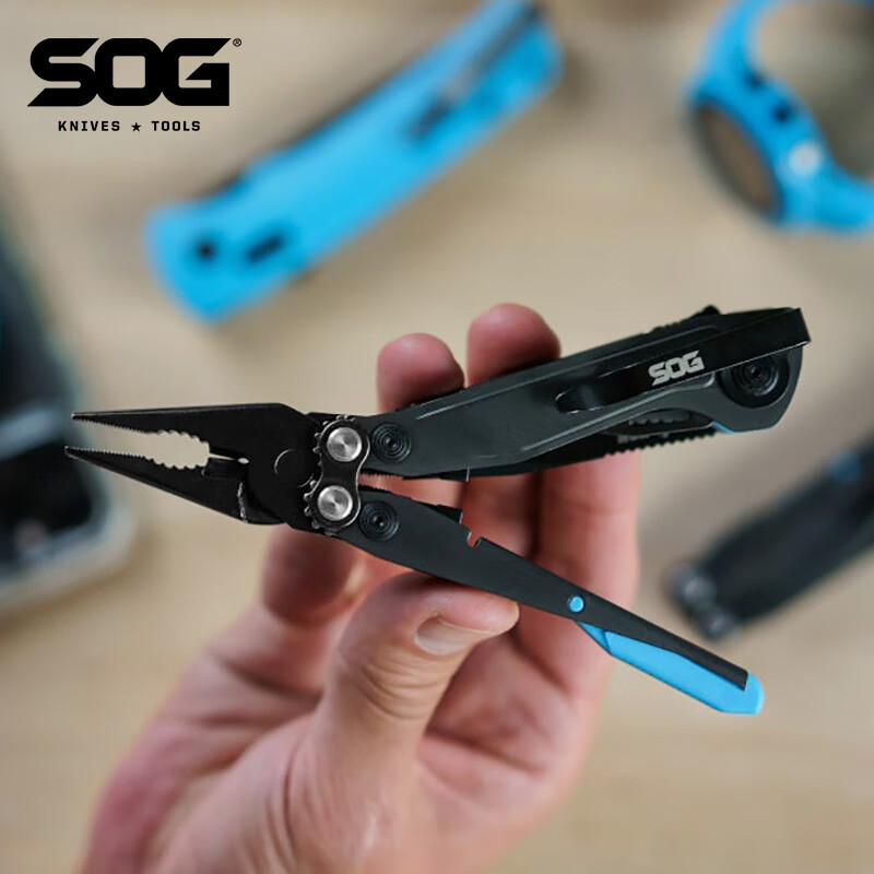 SOG Outdoor Gear FM Multi-Tool Pliers Portable Mini Multi-Function Knife Survival Equipment Blue