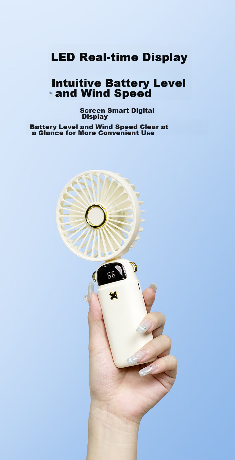 BIAZE Handheld Mini Fan, Cooling And Air-Conditioning Mini Fan, Portable Personal Small Mini Electric Fan, Creative Office Dormitory Outdoor Fan, FS26 Amber Gold 7