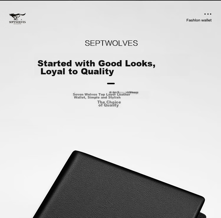 SEPTWOLVES Men's Short Genuine Leather Wallet Card Holder, Practical Anniversary Birthday Gift for Dad Or Husband 3